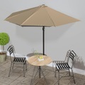 vidaXL, vidaXL Balkon-Sonnenschirm mit Alu-Mast Taupe 300×150 cm Halbrund