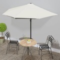 vidaXL, vidaXL Balkon-Sonnenschirm mit Alu-Mast Sandfarben 300×150 cm Halbrund
