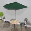 vidaXL, vidaXL Balkon-Sonnenschirm mit Alu-Mast Grün 270×135 cm Halbrund