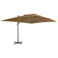 Diverse Hardware, Ampelschirm mit Aluminium-Mast Taupe 400 x 300 cm