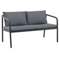 Diverse Hardware, 2-Sitzer-Gartensofa mit Auflagen Grau Aluminium