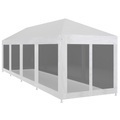 vidaXL, vidaXL Partyzelt mit 10 Mesh-Seitenwänden 12 x 3 m