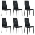 vidaXL, vidaXL Esszimmerstühle 6 Stk. Schwarz Kunstleder