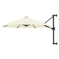 Diverse Hardware, Sonnenschirm Wandmontage mit Metallmast 300 cm Sandfarben
