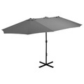 Diverse Hardware, Sonnenschirm mit Aluminium-Mast 460 x 270 cm Anthrazit