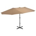 Diverse Hardware, Sonnenschirm mit Aluminium-Mast 460x270 cm Taupe