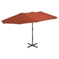 Diverse Hardware, Sonnenschirm mit Aluminium-Mast 460x270 cm Terracotta-Rot
