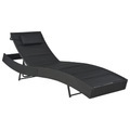 Diverse Hardware, Sonnenliege Poly Rattan und Textilene Schwarz