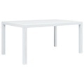 Diverse Hardware, Gartentisch Weiss 150 x 90 x 72 cm Kunststoff Rattan-Optik