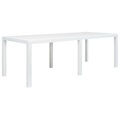 Diverse Hardware, Gartentisch Weiss 220 x 90 x 72 cm Kunststoff Rattan-Optik