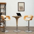 vidaXL, vidaXL Barhocker 2 Stk. Creme Bugholz und Kunstleder