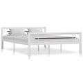 vidaXL, vidaXL Bettgestell Weiß und Schwarz Metall 140 × 200 cm