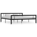 vidaXL, vidaXL Bettgestell Schwarz und Weiß Metall 180×200 cm