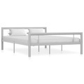 vidaXL, vidaXL Bettgestell Grau und Weiß Metall 140 × 200 cm