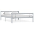 vidaXL, vidaXL Bettgestell Grau und Weiß Metall 160 × 200 cm
