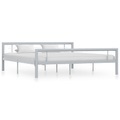 vidaXL, vidaXL Bettgestell Grau und Weiß Metall 180 × 200 cm