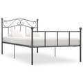 vidaXL, vidaXL Bettgestell Grau Metall 90×200 cm