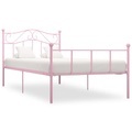 vidaXL, vidaXL Bettgestell Rosa Metall 100 × 200 cm