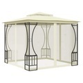 vidaXL, vidaXL Pavillon mit Vorhängen 300x300x265 cm Creme