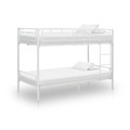 vidaXL, vidaXL Etagenbett Weiß Metall 90×200 cm