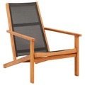 Diverse Hardware, Garten-Loungestuhl Schwarz Eukalyptus Massivholz und Textilene
