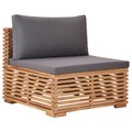 Diverse Hardware, Garten-Mittelsofa mit Grauer Auflage Massivholz Teak