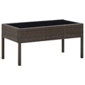 vidaXL, vidaXL Gartentisch Braun 75x40x37 cm Poly Rattan
