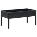 vidaXL, vidaXL Gartentisch Schwarz 75x40x37 cm Poly Rattan