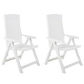 vidaXL, vidaXL Verstellbare Gartenstühle 2 Stk. Kunststoff Weiß