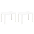 vidaXL, vidaXL Gartenbänke 2 Stk. Weiß Kunststoff