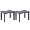 vidaXL, vidaXL Gartenbänke 2 Stk. Anthrazit Kunststoff