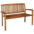 Diverse Hardware, Stapelbare 2-Sitzer Gartenbank 128,5 cm Massivholz Teak
