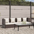 vidaXL, vidaXL Outdoor-Lounge-Bett mit Polster & Kissen Poly Rattan Braun