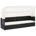 vidaXL, vidaXL Gartensofa mit Sonnendach Schwarz Poly Rattan