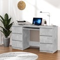 vidaXL, vidaXL Schreibtisch Betongrau 140×50×77 cm Spanplatte