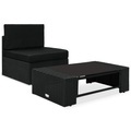 Diverse Hardware, 2-tlg. Garten-Lounge-Set Poly Rattan Schwarz
