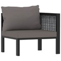 vidaXL, vidaXL Sofa-Eckelement mit Linker Armlehne Poly Rattan Anthrazit