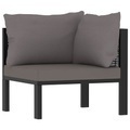 vidaXL, vidaXL Sofa-Eckelement mit Linker Armlehne Poly Rattan Anthrazit