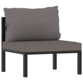 vidaXL, vidaXL Sofa-Mittelelement mit Kissen Poly Rattan Anthrazit
