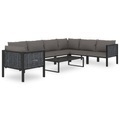 vidaXL, vidaXL 8-tlg. Garten-Lounge-Set mit Auflagen Poly Rattan Anthrazit