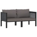 vidaXL, vidaXL 2-Sitzer-Sofa mit Auflage Anthrazit Poly Rattan