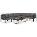 vidaXL, vidaXL 7-tlg. Garten-Lounge-Set mit Auflagen Poly Rattan Anthrazit