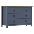 vidaXL, vidaXL Sideboard Hill Grau 125x40x80 cm Massivholz Kiefer