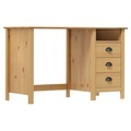 vidaXL, vidaXL Schreibtisch Hill mit 3 Schubladen 120×50×74 cm Kiefernholz