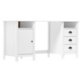 vidaXL, vidaXL Schreibtisch Hill Weiß 150x50x74 cm Massivholz Kiefer
