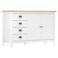 vidaXL, vidaXL Sideboard Hill Weiß 130x40x80 cm Massivholz Kiefer