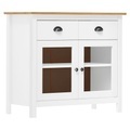 vidaXL, vidaXL Sideboard Hill Weiß 90x40x80 cm Massivholz Kiefer