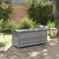 vidaXL, vidaXL Truhenbank mit Auflage Grau 138 cm Poly Rattan