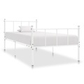vidaXL, vidaXL Bettgestell Weiß Metall 90×200 cm