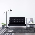 Diverse Hardware, 2-Sitzer-Sofa mit Armlehnen Schwarz Chrom und Samt